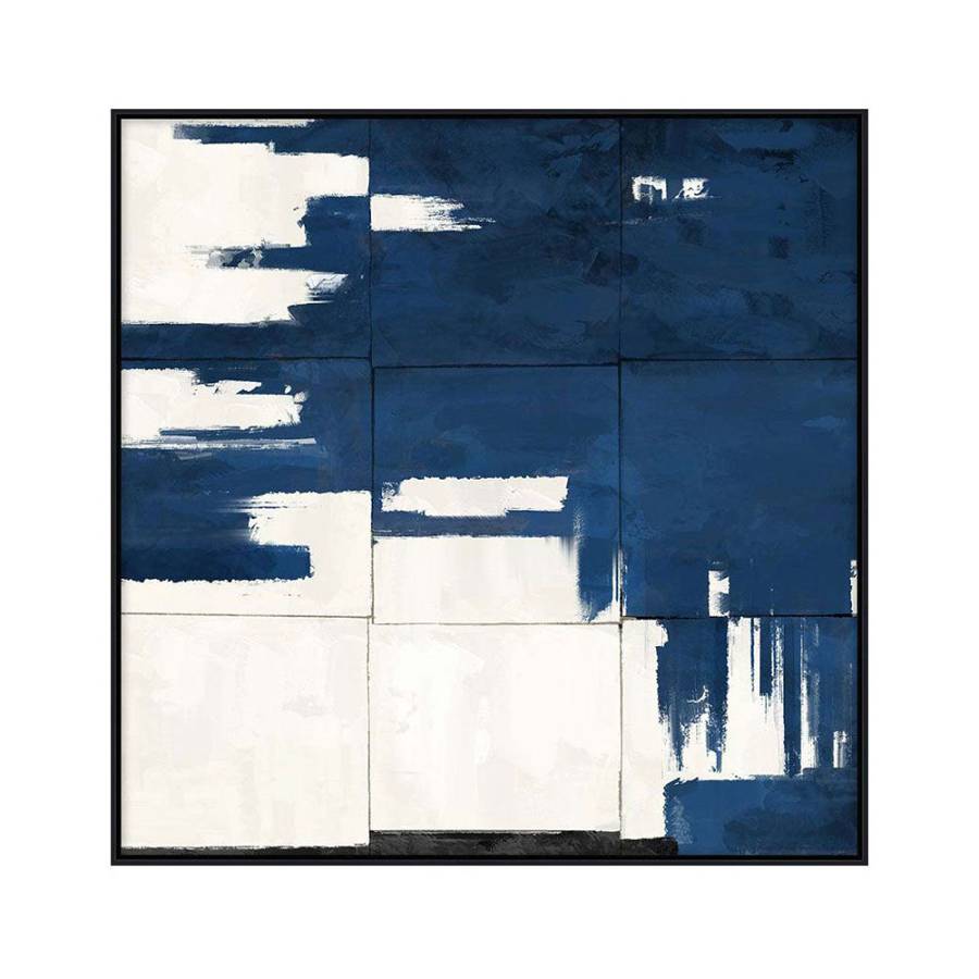 GEOMETRY OF TIME ΠΙΝΑΚΑΣ ΔΙΑΚΟΣΜΗΤΙΚΟΣ ΜΕ ΚΟΡΝΙΖΑ 80x80x4cm ΚΑΜΒΑΣ ΜΠΛΕ ΛΕΥΚΟ PP