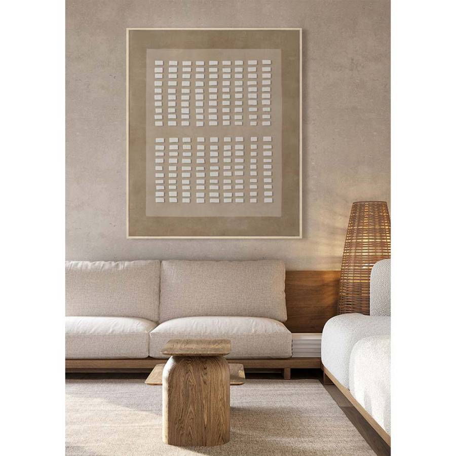 THE COLLECTIVE ΠΙΝΑΚΑΣ ΔΙΑΚΟΣΜΗΤΙΚΟΣ ΜΕ ΚΟΡΝΙΖΑ 80x120x4cm ΚΑΜΒΑΣ ΚΑΦΕ ΜΠΕΖ ΞΥΛΟ