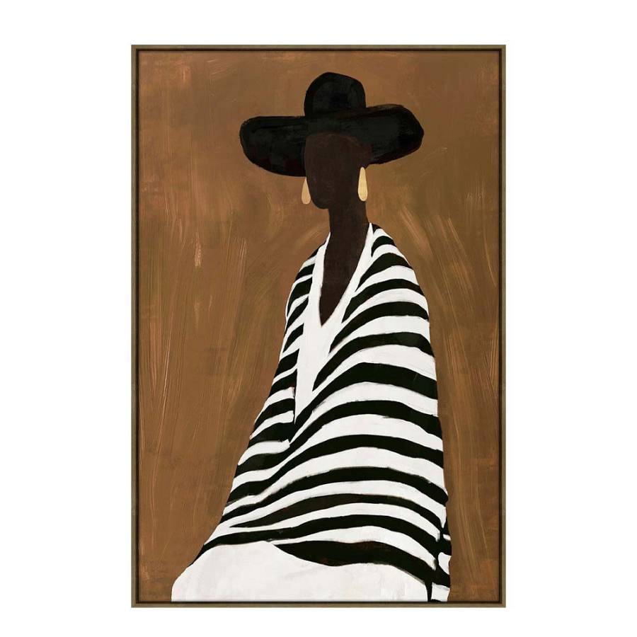 TIMELESS ELEGANCE C ΠΙΝΑΚΑΣ ΔΙΑΚΟΣΜΗΤΙΚΟΣ ΜΕ ΚΟΡΝΙΖΑ 80x120x4cm ΚΑΜΒΑΣ ΚΑΦΕ ΜΠΕΖ PP ΜΑΥΡΟ