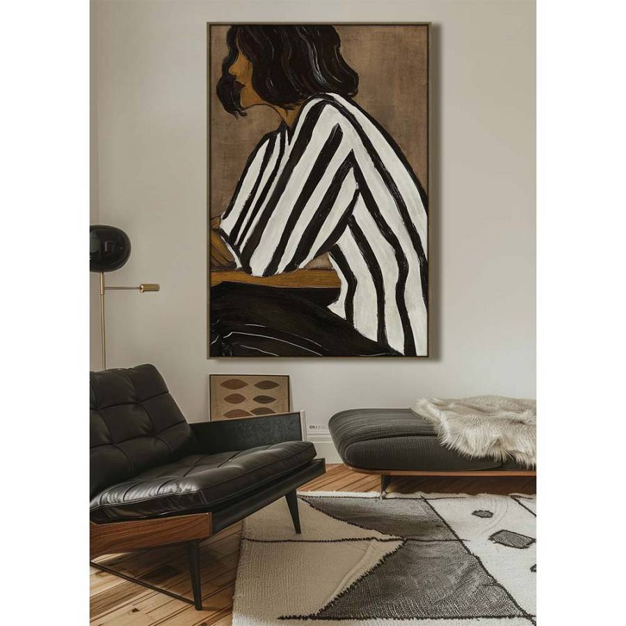 STILL BEAUTY ΠΙΝΑΚΑΣ ΔΙΑΚΟΣΜΗΤΙΚΟΣ ΜΕ ΚΟΡΝΙΖΑ 80x120x4cm ΚΑΜΒΑΣ ΚΑΦΕ ΜΑΥΡΟ PP