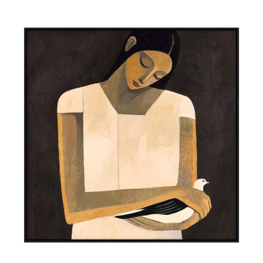 SERENITY B ΠΙΝΑΚΑΣ ΔΙΑΚΟΣΜΗΤΙΚΟΣ ΜΕ ΚΟΡΝΙΖΑ 100x100x4cm ΚΑΜΒΑΣ ΜΠΕΖ ΚΑΦΕ PP