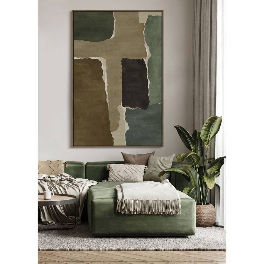 CROSS LINE ΠΙΝΑΚΑΣ ΔΙΑΚΟΣΜΗΤΙΚΟΣ ΜΕ ΚΟΡΝΙΖΑ 120x80x4cm ΚΑΜΒΑΣ ΚΑΦΕ ΠΟΛΥΧΡΩΜΟ ΞΥΛΟ ΦΥΣΙΚΟ