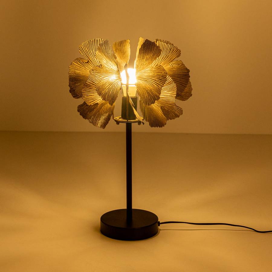 BLOSSOM ΦΩΤΙΣΤΙΚΟ ΕΠΙΤΡΑΠΕΖΙΟ 41x41x65cm ΜΕΤΑΛΛΟ BROWN GOLD ΜΑΥΡΟ