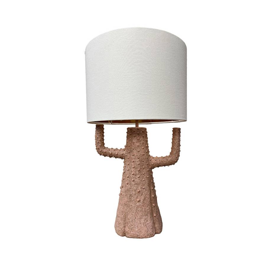 TREELAMP ΦΩΤΙΣΤΙΚΟ ΕΠΙΤΡΑΠΕΖΙΟ 30x30x55cm POLYRESIN ΛΕΥΚΟ ΥΦΑΣΜΑ TERRACOTTA