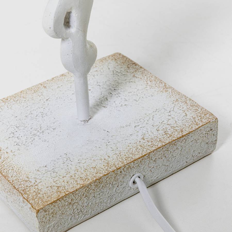 OCTOPUS ΦΩΤΙΣΤΙΚΟ ΕΠΙΤΡΑΠΕΖΙΟ 30x30x66cm POLYRESIN ΛΕΥΚΟ ΥΦΑΣΜΑ ΓΚΡΙ ΛΕΥΚΟ