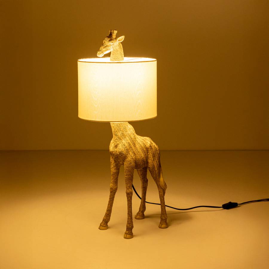 GIRAFFA ΦΩΤΙΣΤΙΚΟ ΕΠΙΤΡΑΠΕΖΙΟ 30x26x68cm POLYRESIN ΦΥΣΙΚΟ ΥΦΑΣΜΑ
