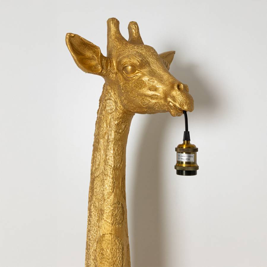 GIRAFE ΦΩΤΙΣΤΙΚΟ ΕΠΙΔΑΠΕΔΙΟ 42x35x196cm FIBERGLASS ΧΡΥΣΟ