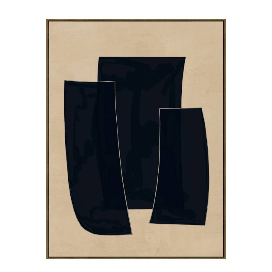 VISUELLE ΠΙΝΑΚΑΣ ΔΙΑΚΟΣΜΗΤΙΚΟΣ ΜΕ ΚΟΡΝΙΖΑ 90x120x4cm ΚΑΜΒΑΣ ΜΠΕΖ ΜΑΥΡΟ ΞΥΛΟ ΦΥΣΙΚΟ