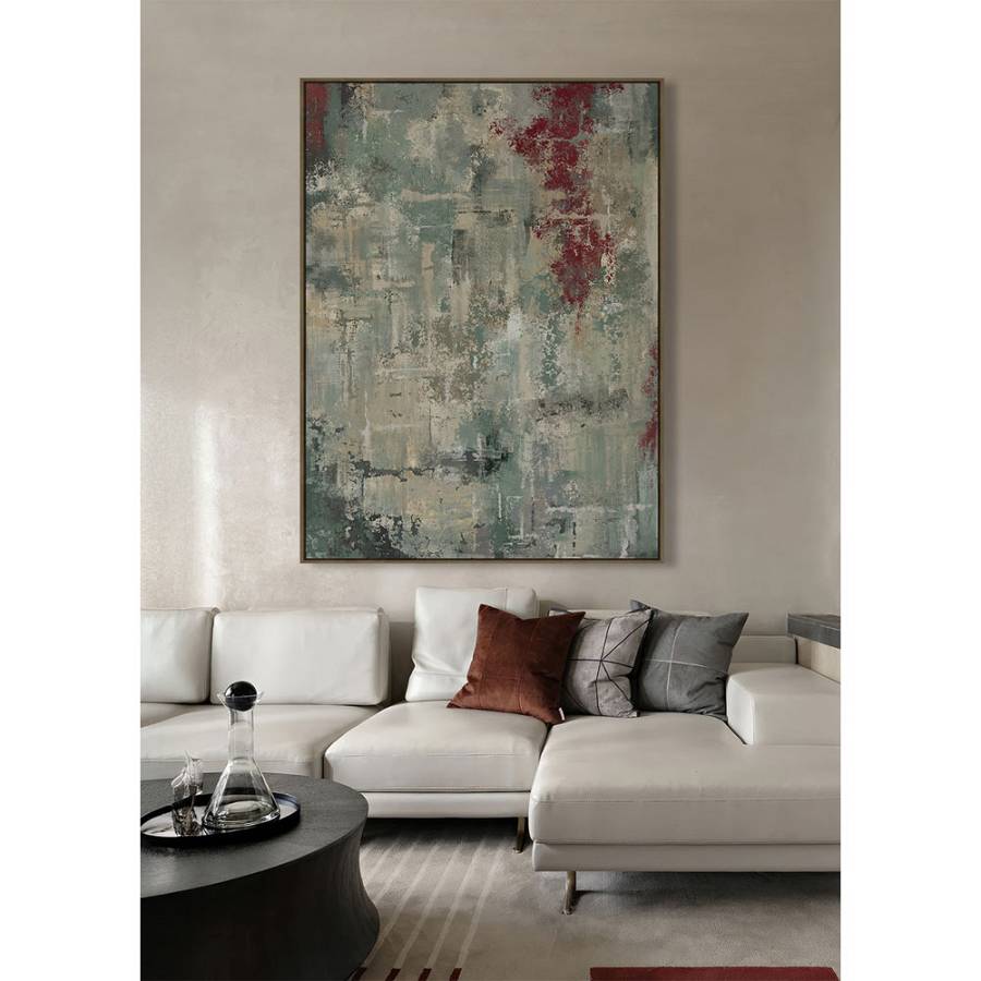 ASTRATTO ΠΙΝΑΚΑΣ ΔΙΑΚΟΣΜΗΤΙΚΟΣ ΜΕ ΚΟΡΝΙΖΑ 90x120x4cm ΚΑΜΒΑΣ ΠΟΛΥΧΡΩΜΟ ΞΥΛΟ ΦΥΣΙΚΟ