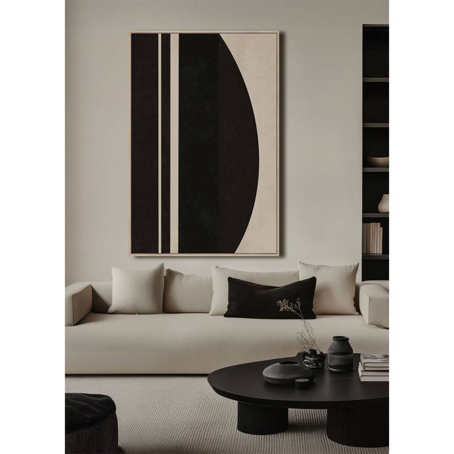 SOLAIRE B ΠΙΝΑΚΑΣ ΔΙΑΚΟΣΜΗΤΙΚΟΣ ΜΕ ΚΟΡΝΙΖΑ 80x120x4cm ΚΑΜΒΑΣ ΚΑΦΕ ΣΚΟΥΡΟ ΜΠΕΖ ΞΥΛΟ ΦΥΣΙΚΟ