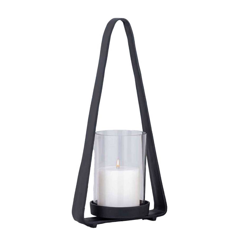 LUMINOUS ΦΑΝΑΡΙ 49x14x23cm ΑΛΟΥΜΙΝΙΟ ΜΑΥΡΟ ΓΥΑΛΙ