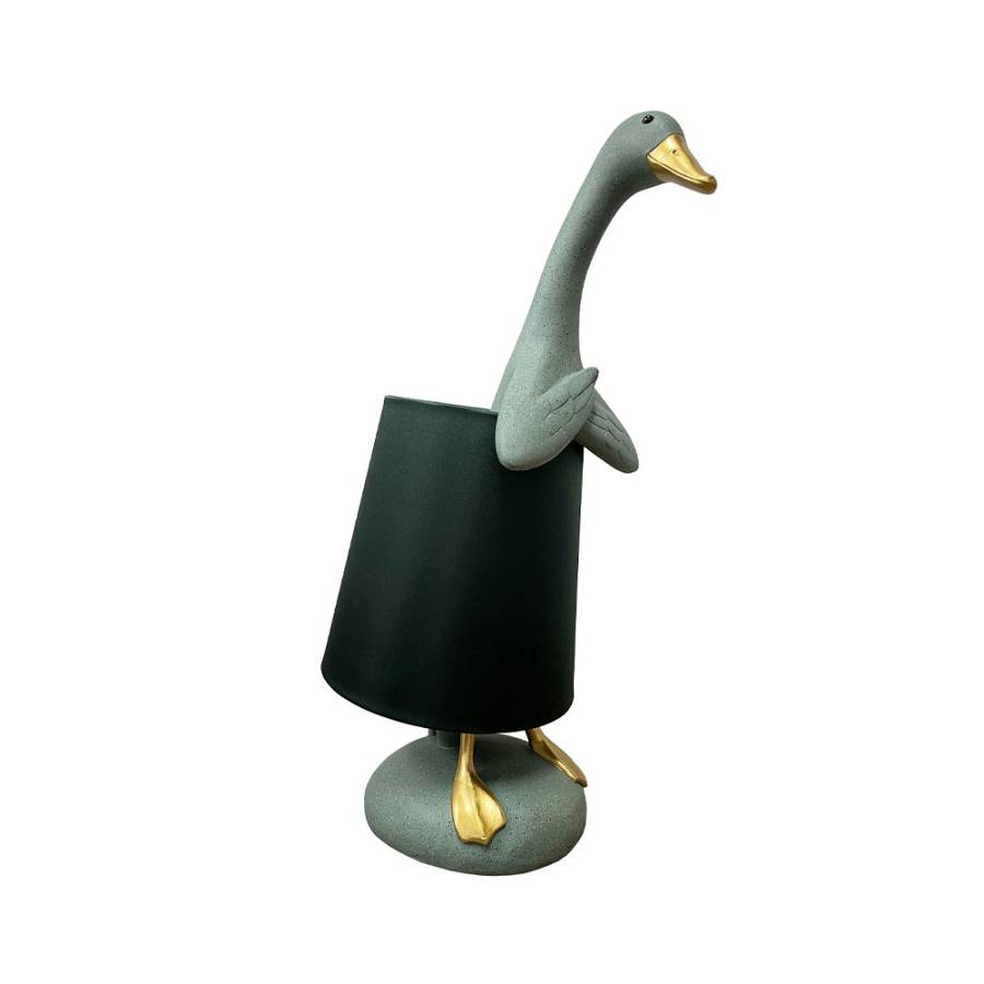 QUACK A ΦΩΤΙΣΤΙΚΟ ΕΠΙΤΡΑΠΕΖΙΟ 37x23x57.5cm POLYRESIN ΜΕΝΤΑ ΧΡΥΣΟ ΥΦΑΣΜΑ ΠΡΑΣΙΝΟ ΣΚΟΥΡΟ