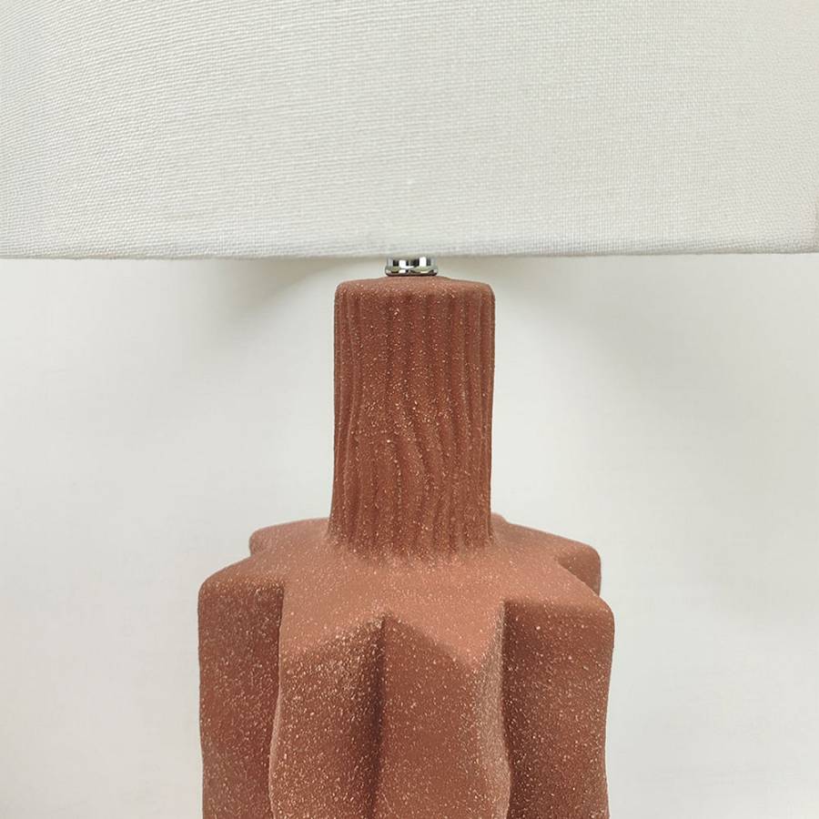 EGLI ΦΩΤΙΣΤΙΚΟ ΕΠΙΤΡΑΠΕΖΙΟ 32x32x56cm ΚΕΡΑΜΙΚΟ TERRACOTTA ΛΙΝΟ ΛΕΥΚΟ