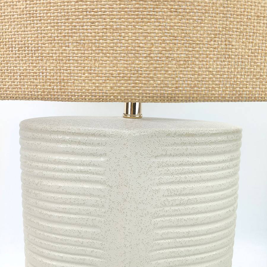 SELENE ΦΩΤΙΣΤΙΚΟ ΕΠΙΤΡΑΠΕΖΙΟ 40x20x59cm ΚΕΡΑΜΙΚΟ ΜΠΕΖ ΛΙΝΟ ΛΕΥΚΟ