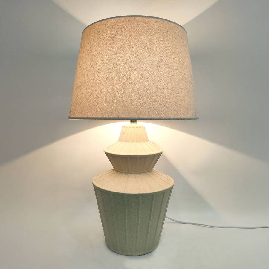 ELYSIA ΦΩΤΙΣΤΙΚΟ ΕΠΙΤΡΑΠΕΖΙΟ 35x35x58cm ΚΕΡΑΜΙΚΟ ΜΠΕΖ ΛΙΝΟ ΜΠΕΖ