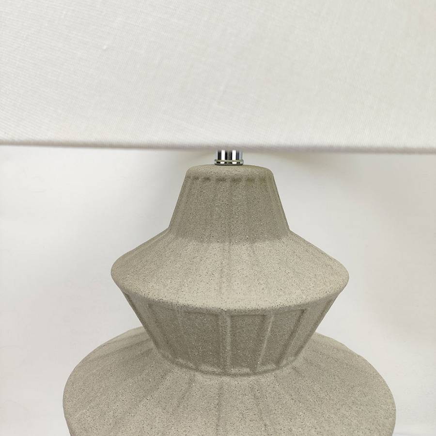 ELYSIA ΦΩΤΙΣΤΙΚΟ ΕΠΙΤΡΑΠΕΖΙΟ 35x35x58cm ΚΕΡΑΜΙΚΟ ΓΚΡΙ ΑΝΟΙΧΤΟ ΛΙΝΟ ΛΕΥΚΟ