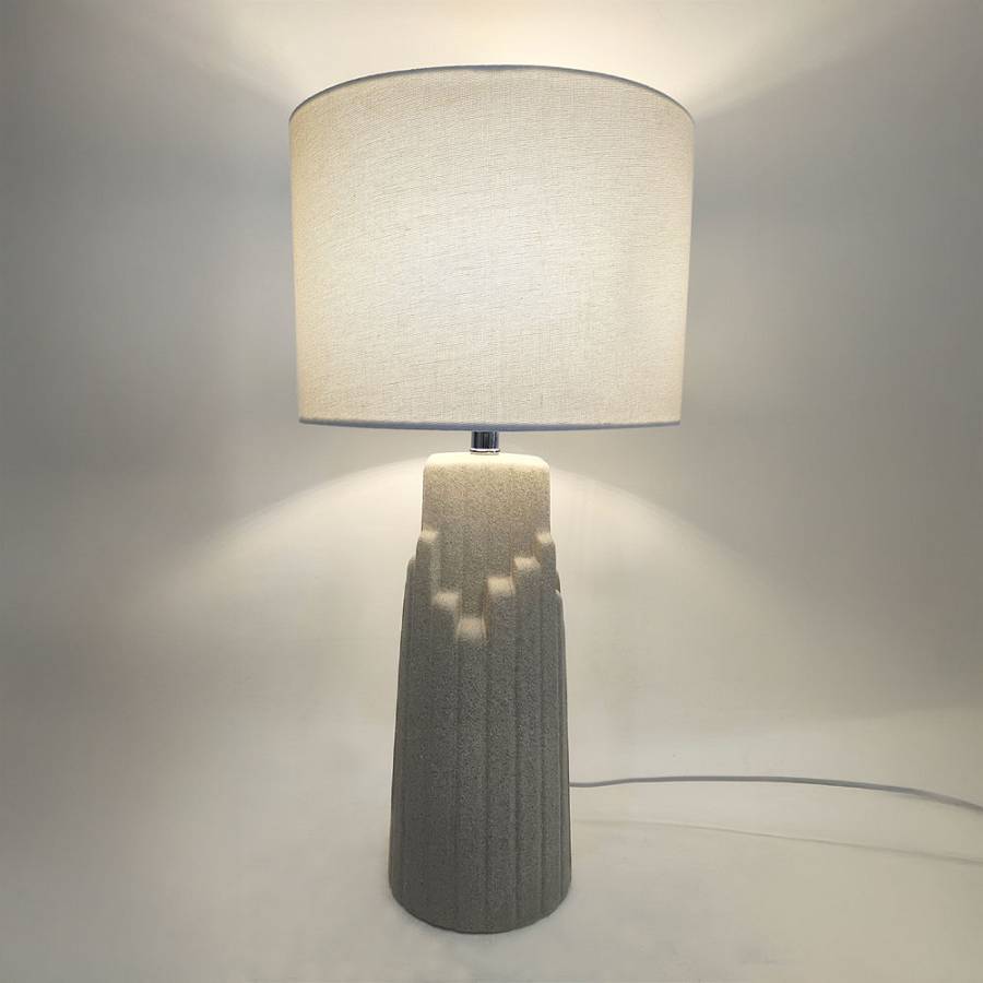 TEKTON ΦΩΤΙΣΤΙΚΟ ΕΠΙΤΡΑΠΕΖΙΟ 25x25x50cm ΚΕΡΑΜΙΚΟ ΓΚΡΙ ΛΙΝΟ ΛΕΥΚΟ