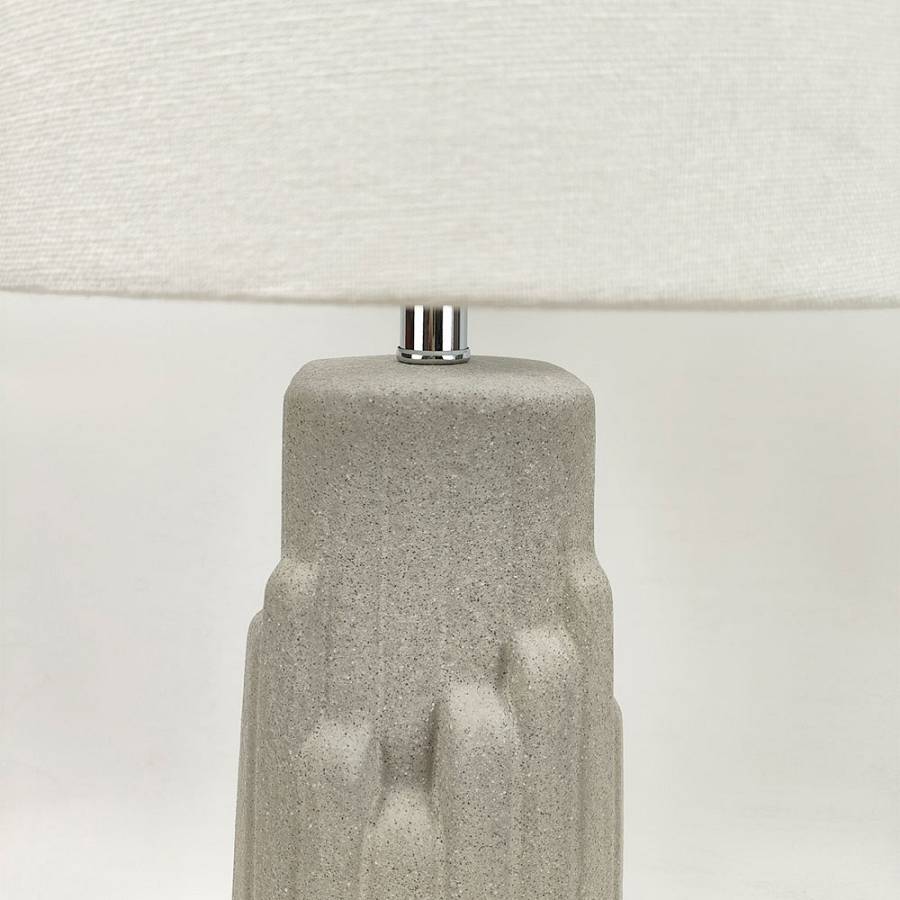 TEKTON ΦΩΤΙΣΤΙΚΟ ΕΠΙΤΡΑΠΕΖΙΟ 25x25x50cm ΚΕΡΑΜΙΚΟ ΓΚΡΙ ΛΙΝΟ ΛΕΥΚΟ