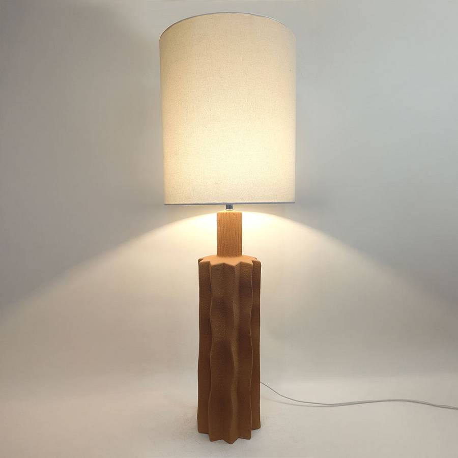 EGLI ΦΩΤΙΣΤΙΚΟ ΕΠΙΤΡΑΠΕΖΙΟ 34x34x100cm ΚΕΡΑΜΙΚΟ TERRACOTTA ΛΙΝΟ ΛΕΥΚΟ