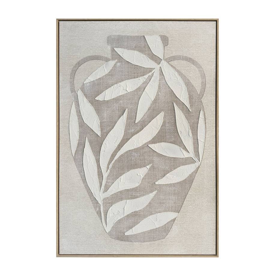 HUSK ΠΙΝΑΚΑΣ ΔΙΑΚΟΣΜΗΤΙΚΟΣ ΜΕ ΚΟΡΝΙΖΑ 82.6x4.3x122.6cm ΚΑΜΒΑΣ ΜΠΕΖ ΛΕΥΚΟ PS