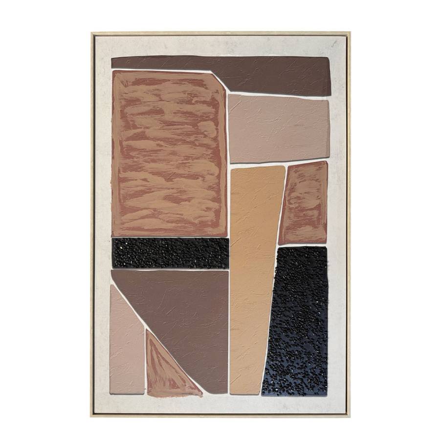 FRACTAL B ΠΙΝΑΚΑΣ ΔΙΑΚΟΣΜΗΤΙΚΟΣ ΜΕ ΚΟΡΝΙΖΑ 82.6x4.3x122.6cm ΚΑΜΒΑΣ ΜΠΕΖ ΚΑΦΕ ΜΑΥΡΟ PS