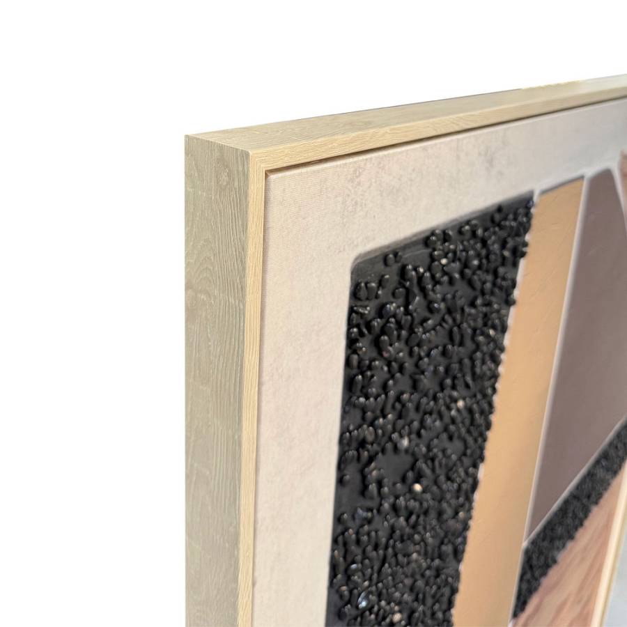 FRACTAL B ΠΙΝΑΚΑΣ ΔΙΑΚΟΣΜΗΤΙΚΟΣ ΜΕ ΚΟΡΝΙΖΑ 82.6x4.3x122.6cm ΚΑΜΒΑΣ ΜΠΕΖ ΚΑΦΕ ΜΑΥΡΟ PS