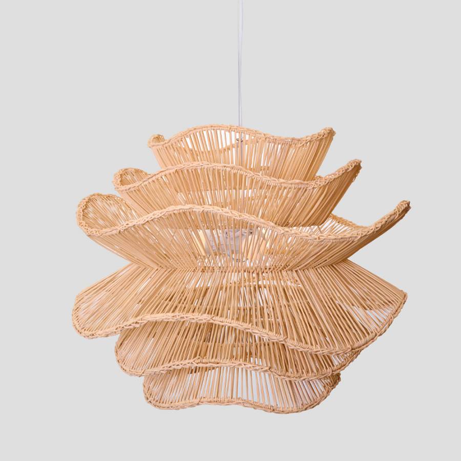 AURORA ΦΩΤΙΣΤΙΚΟ ΟΡΟΦΗΣ 61x47cm RATTAN ΛΕΥΚΟ