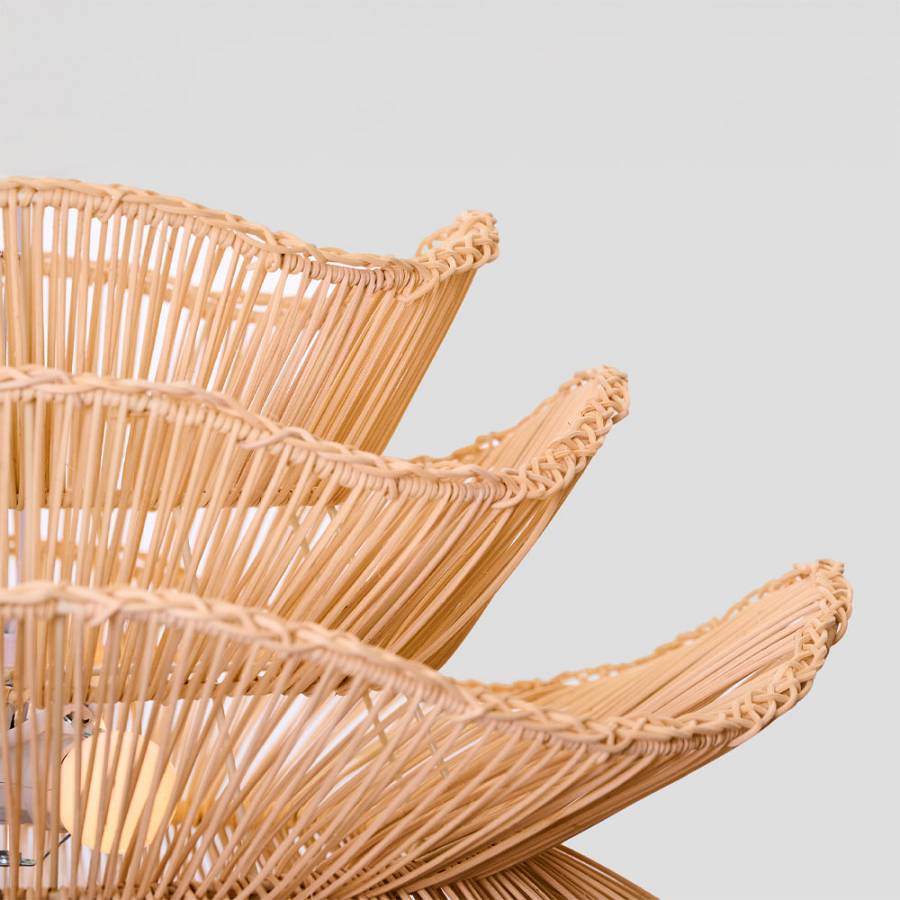 AURORA ΦΩΤΙΣΤΙΚΟ ΟΡΟΦΗΣ 61x47cm RATTAN ΛΕΥΚΟ