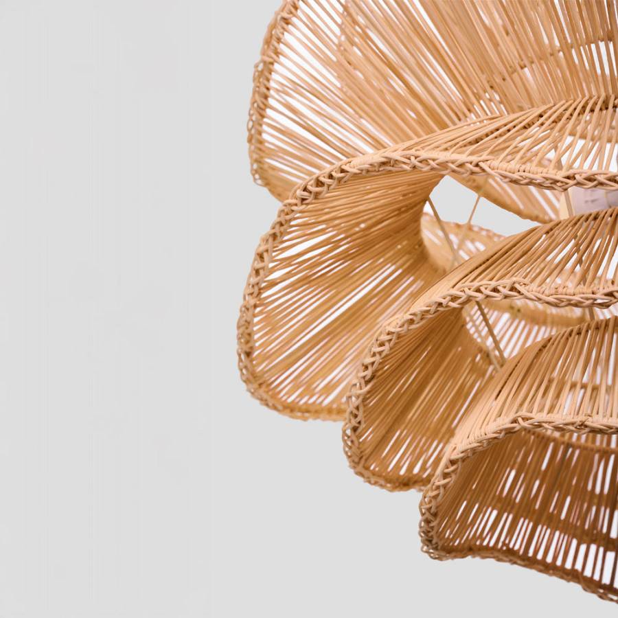 AURORA ΦΩΤΙΣΤΙΚΟ ΟΡΟΦΗΣ 61x47cm RATTAN ΛΕΥΚΟ