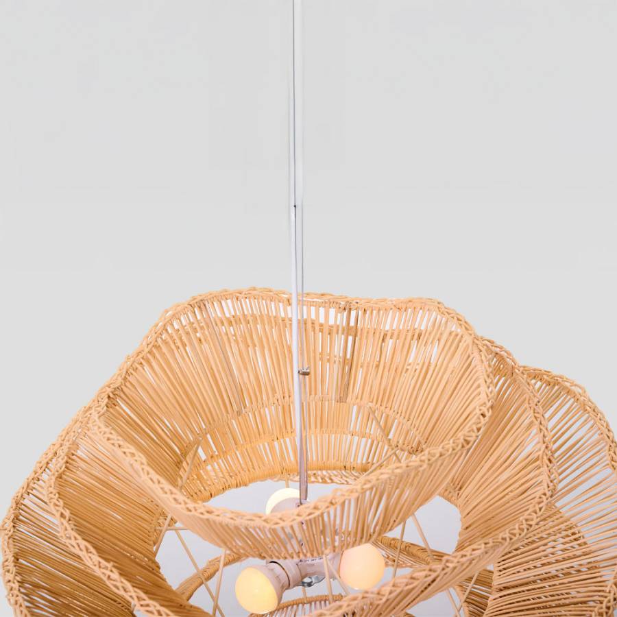 AURORA ΦΩΤΙΣΤΙΚΟ ΟΡΟΦΗΣ 61x47cm RATTAN ΛΕΥΚΟ