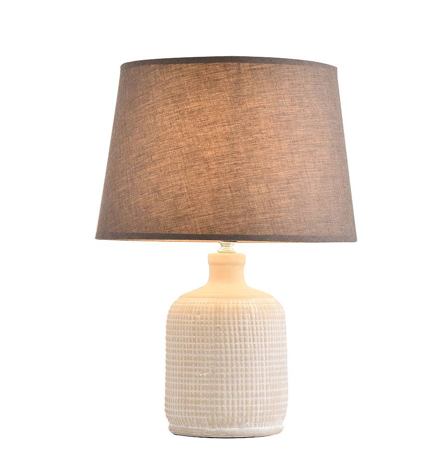 TLC 6354 ΕΠΙΤΡΑΠΕΖΙΑ ΛΑΜΠΑ ΚΕΡΑΜΙΚΗ ΒΑΣΗ ΑΝΑΓΛΥΦΗ ΜΕ ΑΜΠΑΖΟΥΡ ΓΚΡΙ 1ΧΕ27