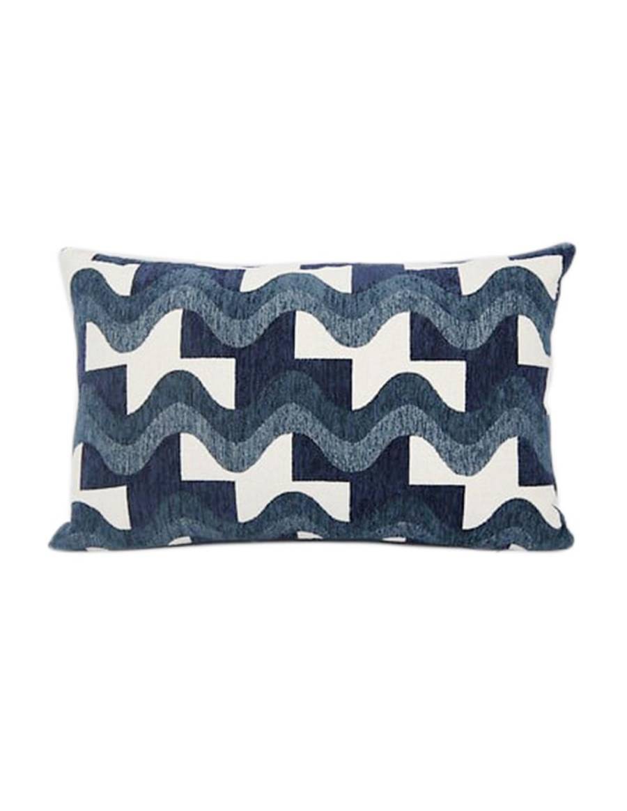 Μαξιλάρι Jacquard μπλε λευκό 38x58cm