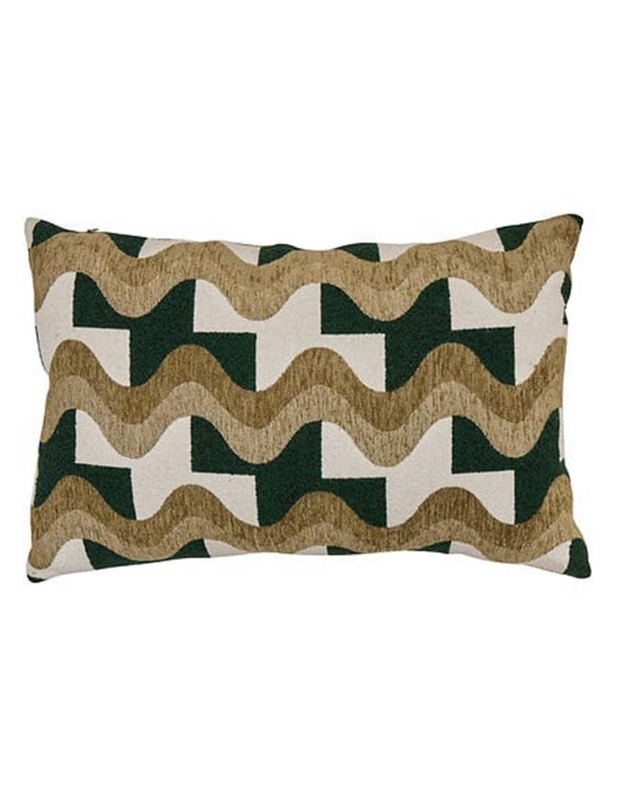 Μαξιλάρι Jacquard χακί λευκό 38x58cm