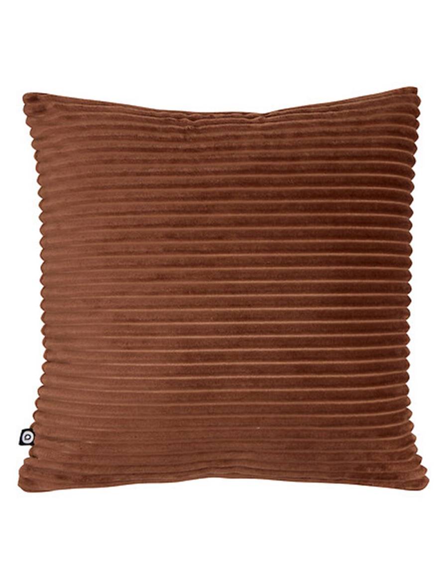 Μαξιλάρι καφέ κοτλέ 38x38cm