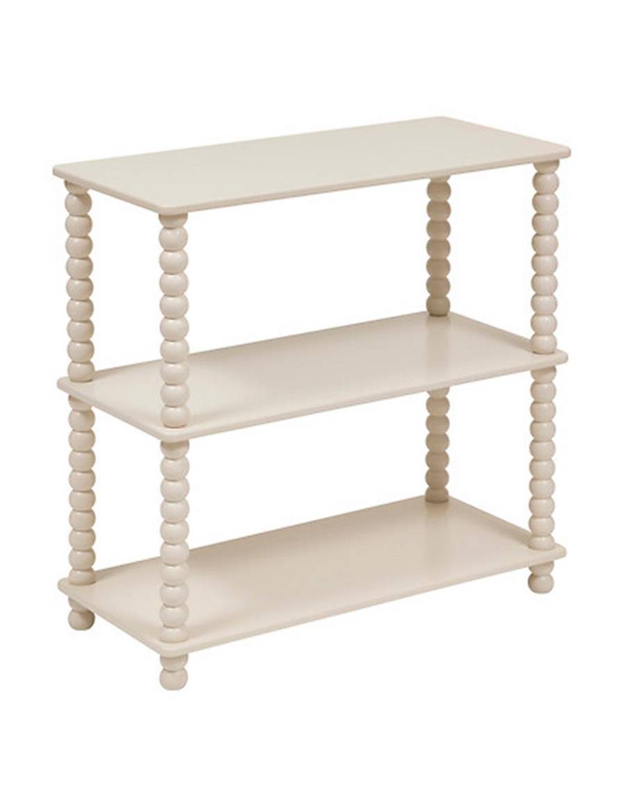 Ραφιέρα εκρού MDF/σκαλιστά πόδια 75x34x75cm