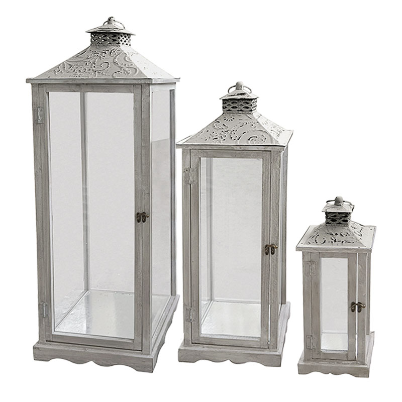 ΞΥΛΙΝΑ ΦΑΝΑΡΙA ΚΕΡΙΩΝ ΚΡΕΜΑΣΤΑ ΕΚΡΟΥ ΠΑΛΑΙΩΜΕΝΟ - L:32x89, M:25x70, S:16.5x44.5cm 2/ΚΙΒ