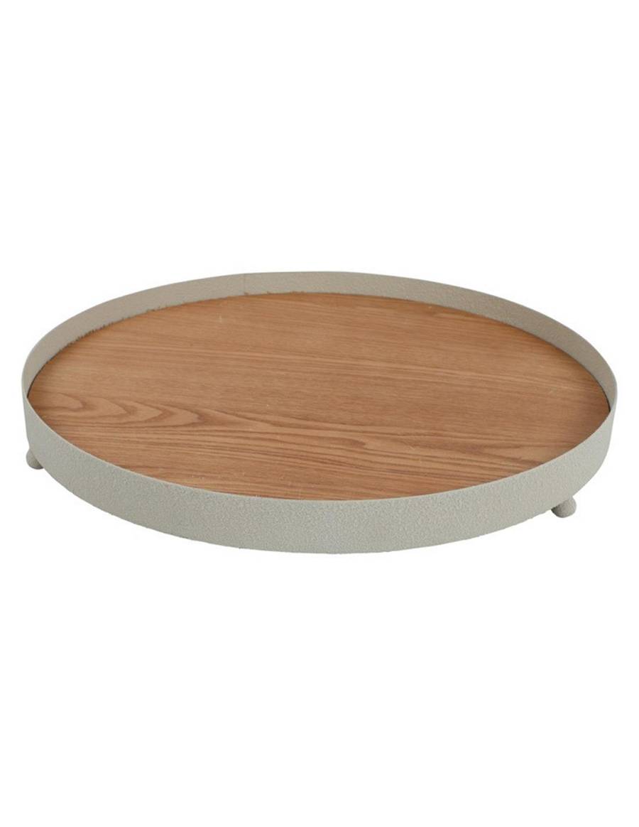 Δίσκος μεταλ.εκρού με ξύλο Φ40x5cm