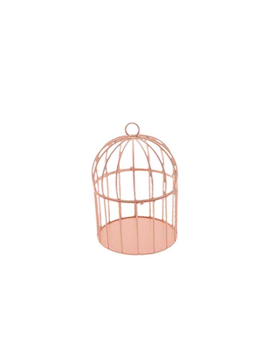 Κλουβί μεταλ.ροζ 17x25cm