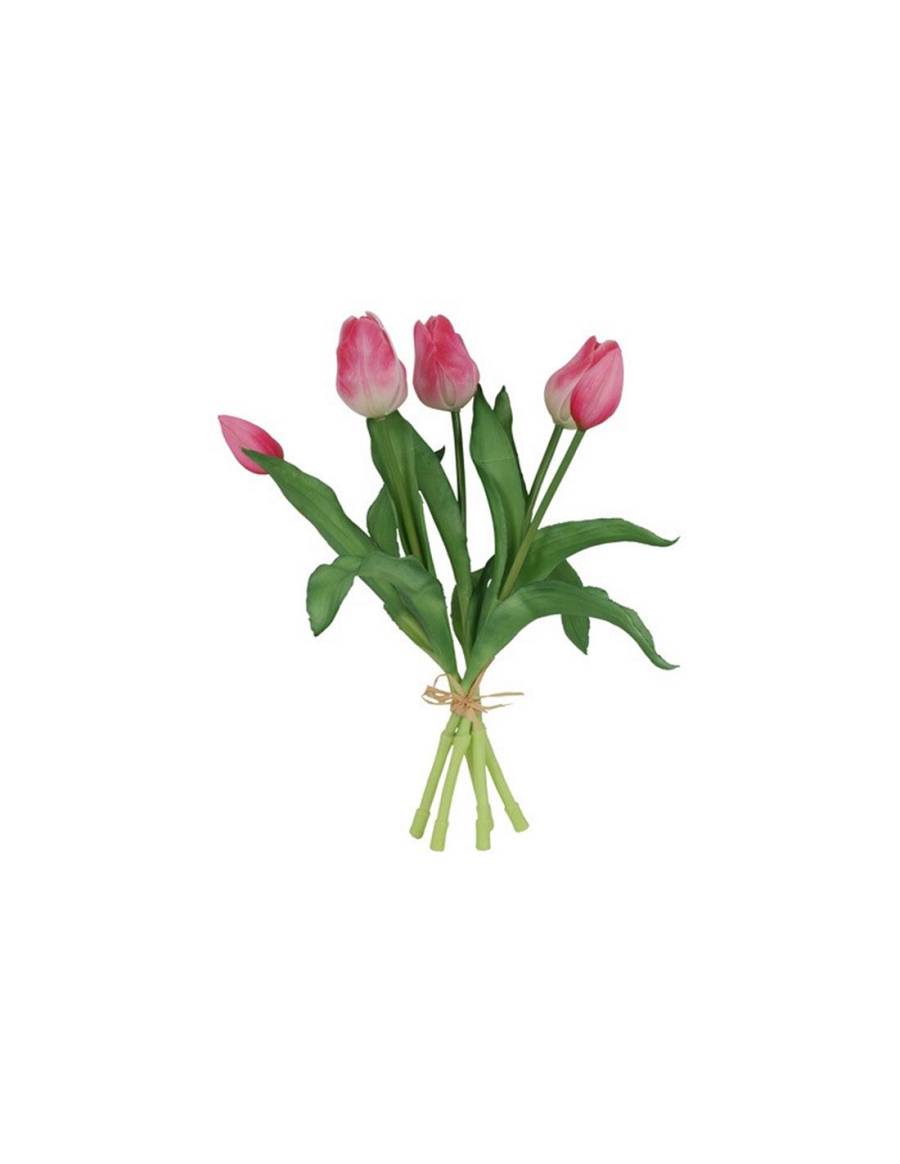 Μπουκέτο τουλίπες σιλικόνης Χ5,28εκ. 2χρ.ροζ