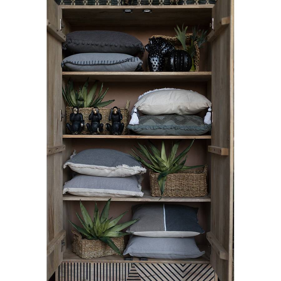 LIBELL 2 ΔΙΑΚΟΣΜΗΤΙΚΟ ΜΑΞΙΛΑΡΙ 45x45cm ΥΦΑΣΜΑ ΓΚΡΙ ΜΠΕΖ