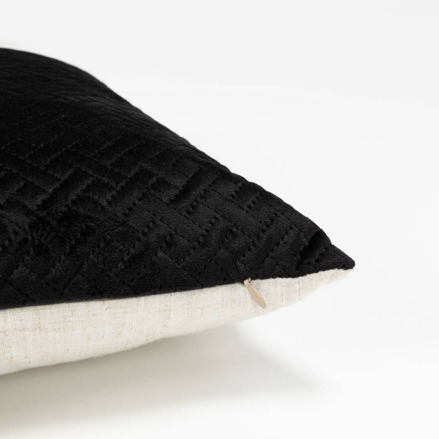 DIAGONAL ΔΙΑΚΟΣΜΗΤΙΚΟ ΜΑΞΙΛΑΡΙ 45x45cm ΒΕΛΟΥΔΟ ΜΑΥΡΟ