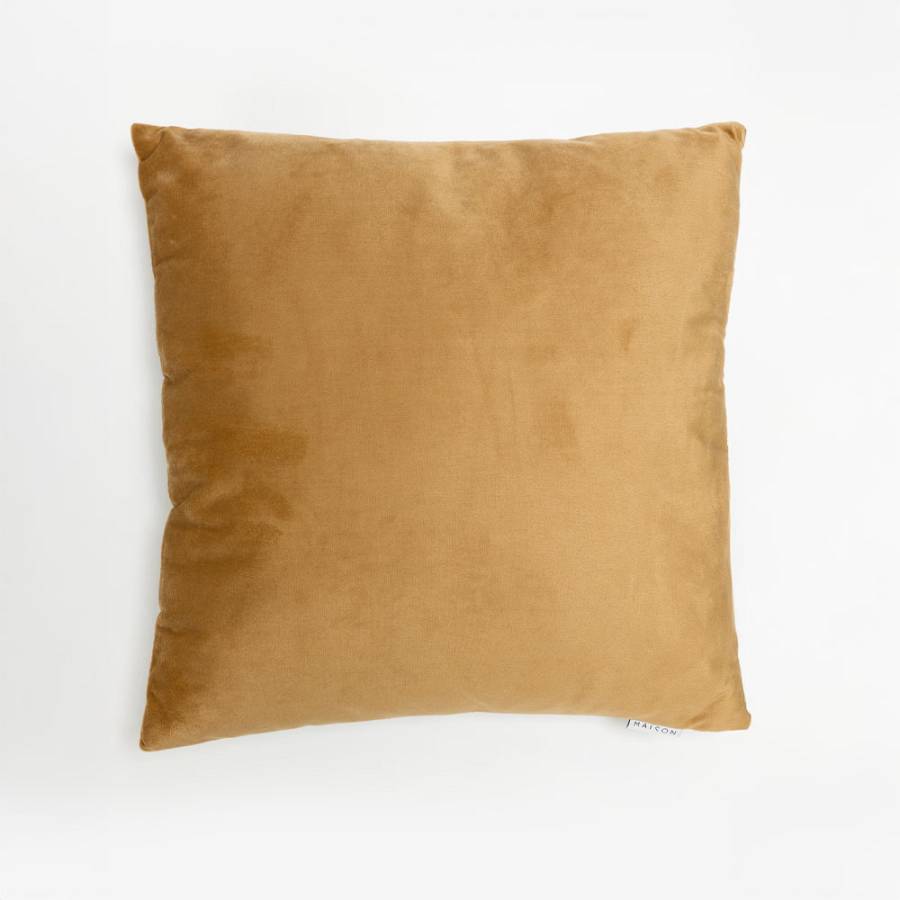 PEONY ΔΙΑΚΟΣΜΗΤΙΚΟ ΜΑΞΙΛΑΡΙ 45x45cm ΒΕΛΟΥΔΟ ΜΕΛΙ ΚΑΦΕ