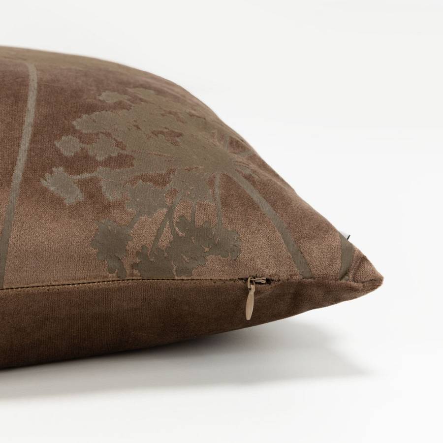 PEONY ΔΙΑΚΟΣΜΗΤΙΚΟ ΜΑΞΙΛΑΡΙ 45x45cm ΒΕΛΟΥΔΟ ΚΑΦΕ