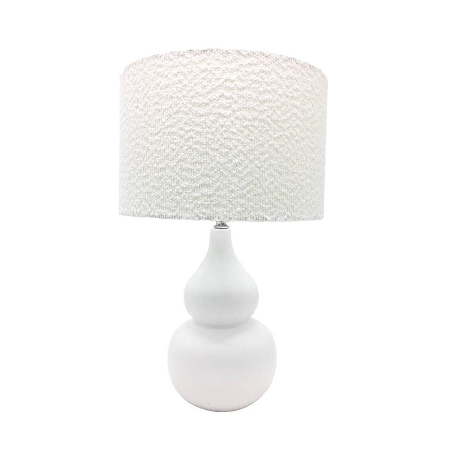 CLOQUE ΦΩΤΙΣΤΙΚΟ ΕΠΙΤΡΑΠΕΖΙΟ 15x15x45cm ΚΕΡΑΜΙΚΟ ΛΕΥΚΟ ΥΦΑΣΜΑ ΛΕΥΚΟ