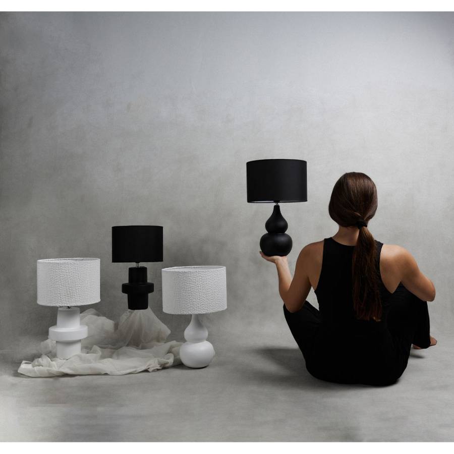 CLOQUE ΦΩΤΙΣΤΙΚΟ ΕΠΙΤΡΑΠΕΖΙΟ 15x15x45cm ΚΕΡΑΜΙΚΟ ΜΑΥΡΟ ΥΦΑΣΜΑ ΜΑΥΡΟ