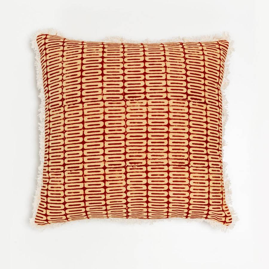 FIRED BRICK A ΔΙΑΚΟΣΜΗΤΙΚΟ ΜΑΞΙΛΑΡΙ 50x50cm ΒΑΜΒΑΚΙ ΚΕΡΑΜΙΔΙ ΜΠΕΖ ΒΙΣΚΟΖΗ