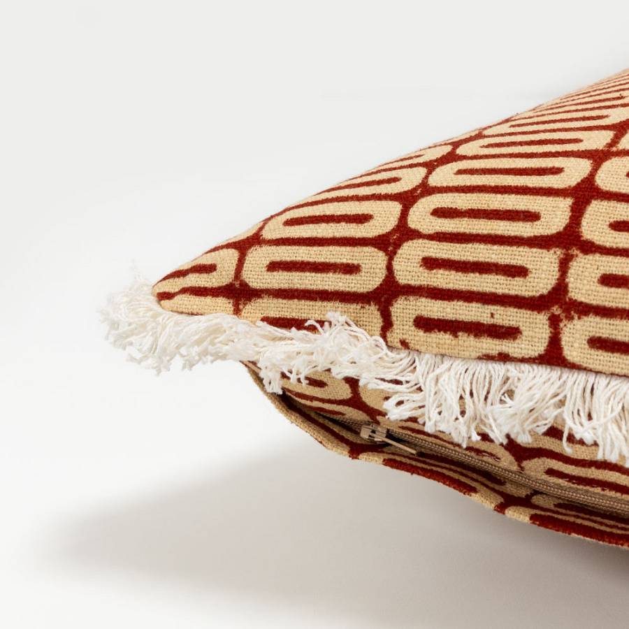 FIRED BRICK A ΔΙΑΚΟΣΜΗΤΙΚΟ ΜΑΞΙΛΑΡΙ 50x50cm ΒΑΜΒΑΚΙ ΚΕΡΑΜΙΔΙ ΜΠΕΖ ΒΙΣΚΟΖΗ