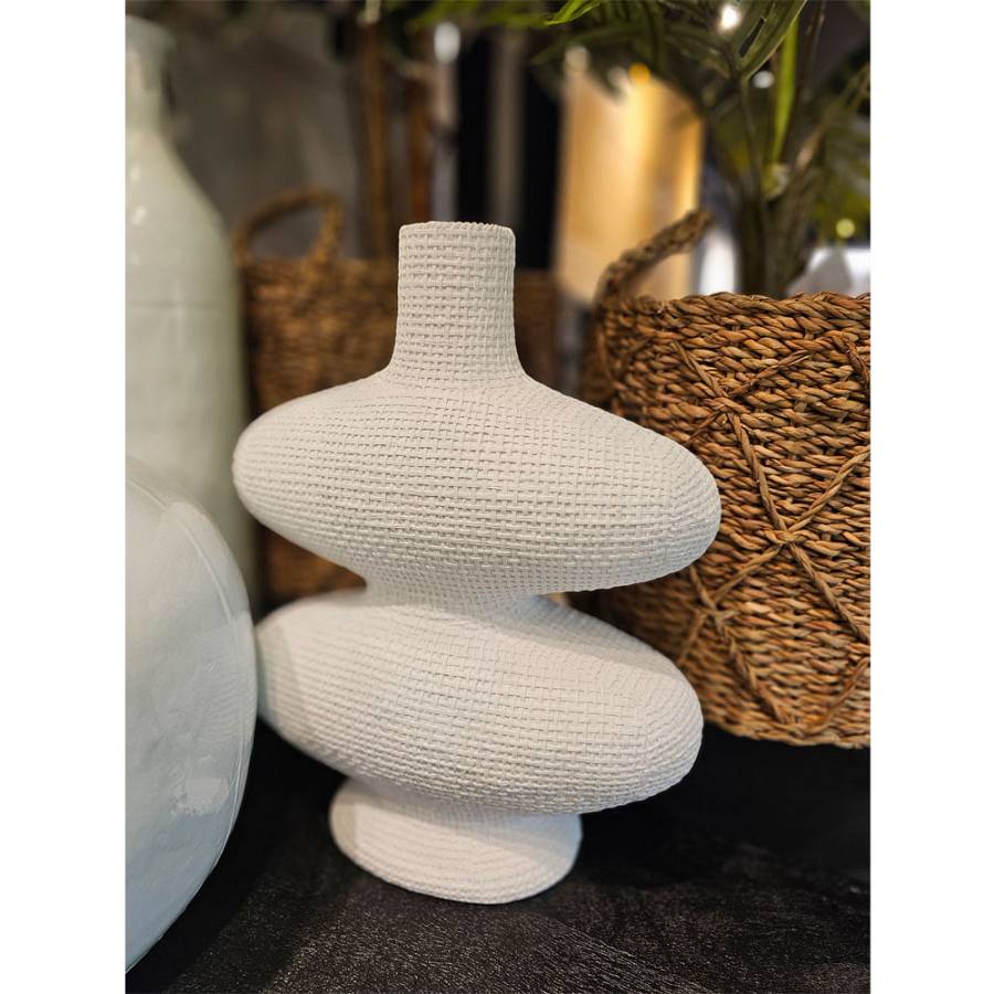 RANDI ΒΑΖΟ 32x15x39cm POLYRESIN ΛΕΥΚΟ