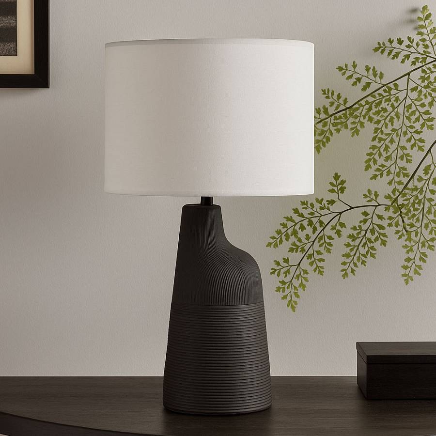 JEMMA ΦΩΤΙΣΤΙΚΟ ΕΠΙΤΡΑΠΕΖΙΟ 36x36x57cm POLYRESIN ΜΑΥΡΟ ΛΕΥΚΟ