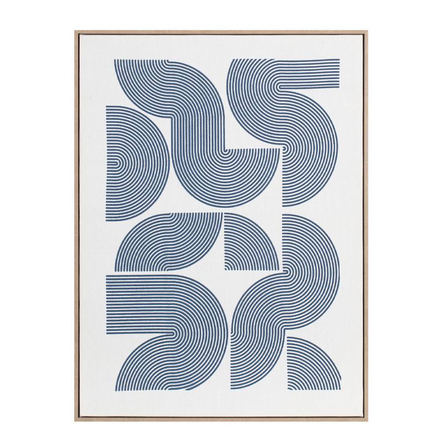 AZURE HEAVEN ΠΙΝΑΚΑΣ ΔΙΑΚΟΣΜΗΣΗΣ 60x80x5cm ΚΑΜΒΑΣ ΛΕΥΚΟ ΜΠΛΕ ΣΚΟΥΡΟ ΞΥΛΟ ΦΥΣΙΚΟ